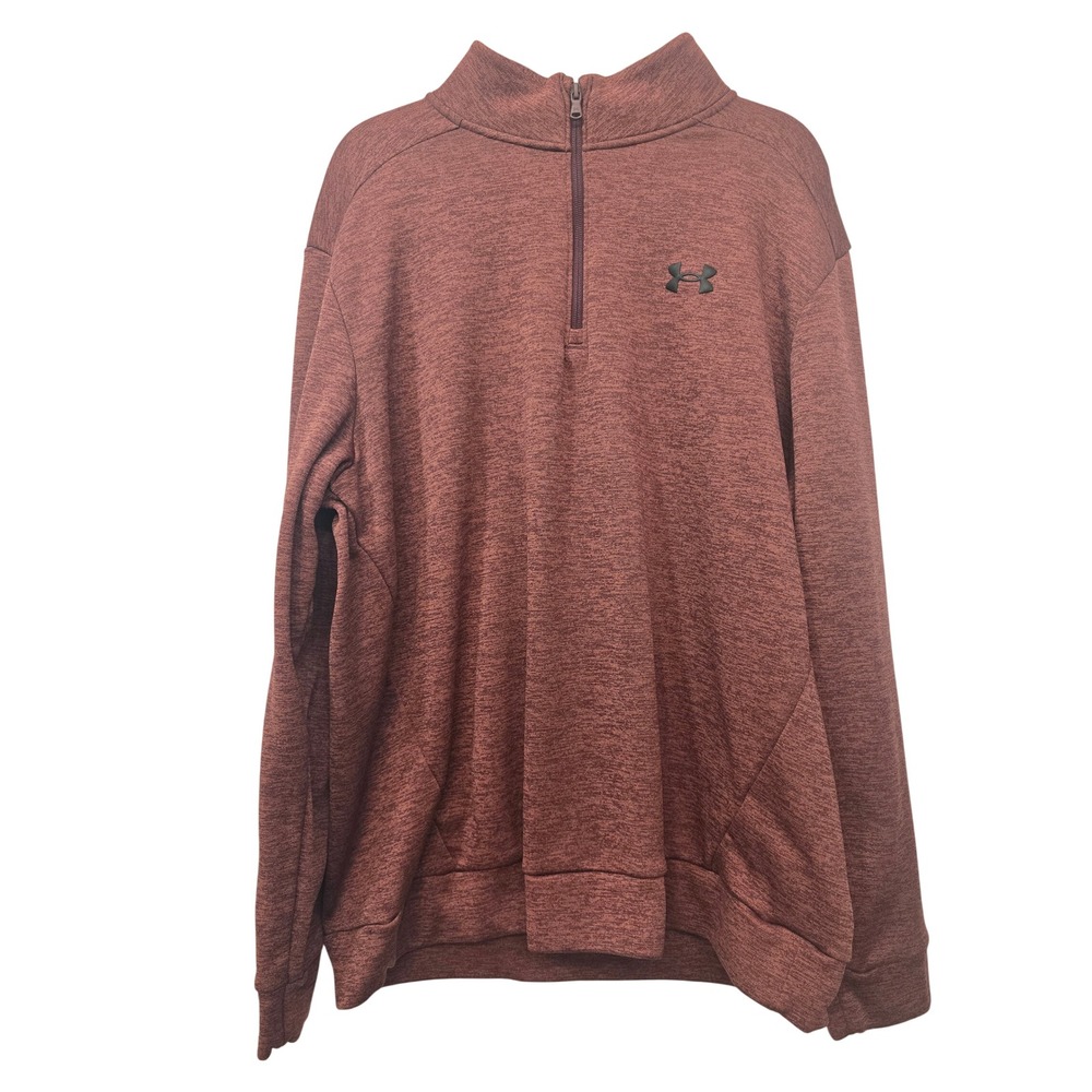 Under Armour 2XL Burgundy Marled 1/2 Zip Pullover Gorpcoren Sportcore Athleisure